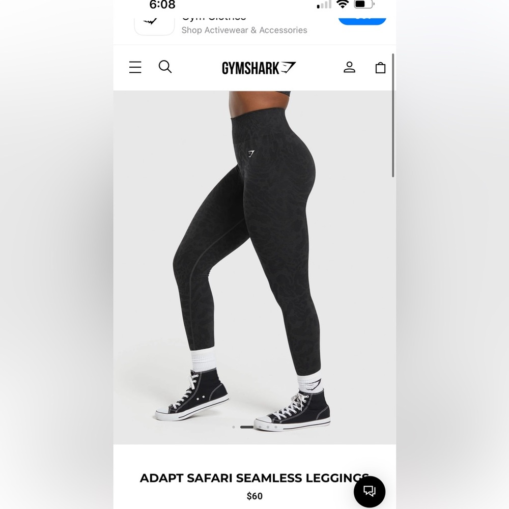 Gymshark Adapt Safari Black Leggings M